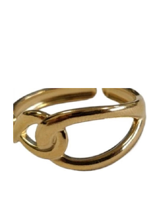 Kostibas Fashion Γυναικείο Δαχτυλίδι από Ατσάλι Επιχρυσωμένο