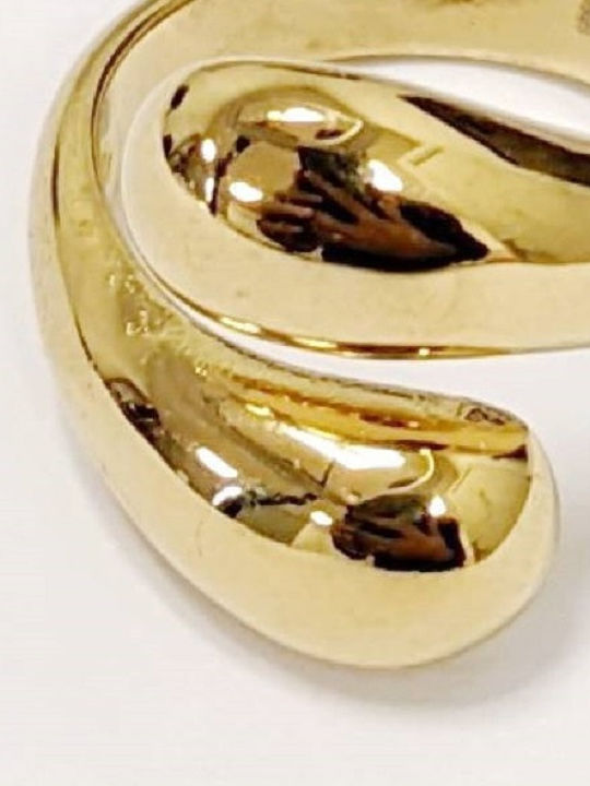 Kostibas Fashion Γυναικείο Δαχτυλίδι από Ατσάλι Επιχρυσωμένο