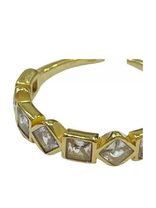 Kostibas Fashion Γυναικείο Δαχτυλίδι από Ατσάλι Επιχρυσωμένο