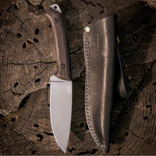 BPS Blackwell Messer Schwarz in Leder-Gehäuse