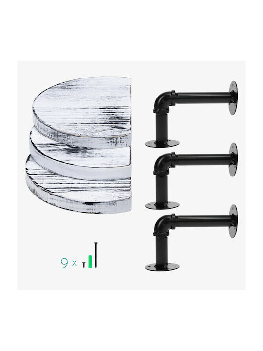Grey Wall Shelves 3 Pieces 20x15x17cm