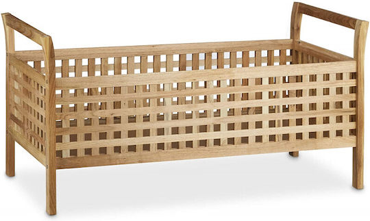 Taburet Cu Spațiu De Depozitare Din Lemn Bej 46.5x92.6x49cm