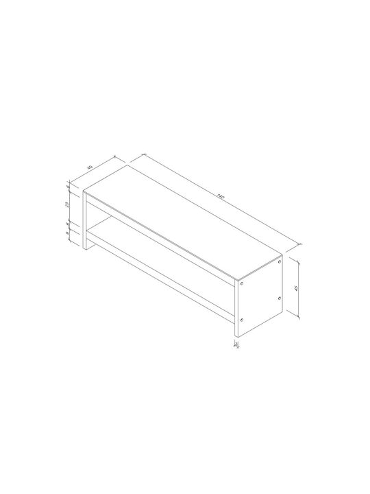 Stand TV Din Lemn Masiv Și Sticlă Maro L140xA45xÎ45cm