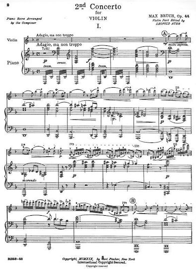 Carl Fischer Bruch Violin Παρτιτούρα για Έγχορδα / Ορχήστρα / Βιολί