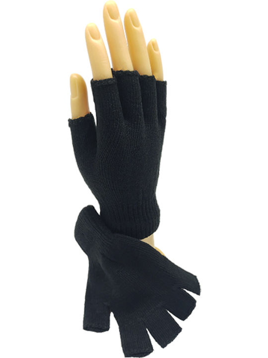 Gift-Me Women's Knitted Fingerless Gloves Black