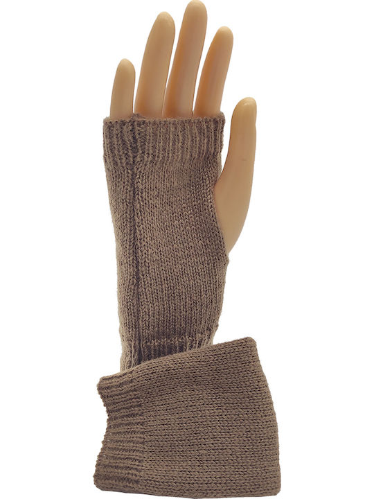 Women's Knitted Touch Gloves Brown