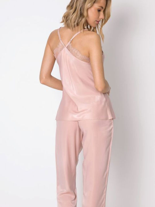 Aruelle Winter Damen Pyjama-Set Satin Rosa