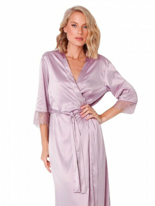 Aruelle Sommer Damen Satin Robe Flieder