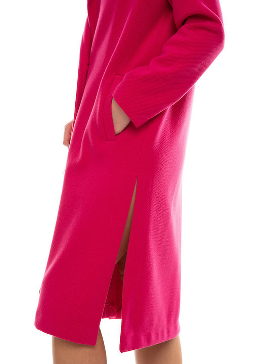 Raffaella Collection Women's Midi Coat with Buttons Pink