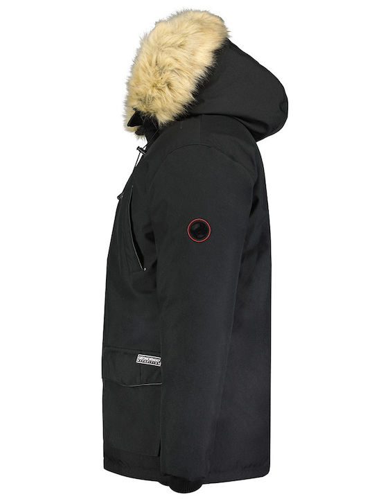 Geographical Norway Herren Winter Jacke Parka Schwarz