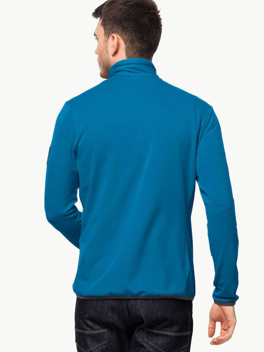 Jack Wolfskin Men's Fleece Cardigan with Zipper Blue