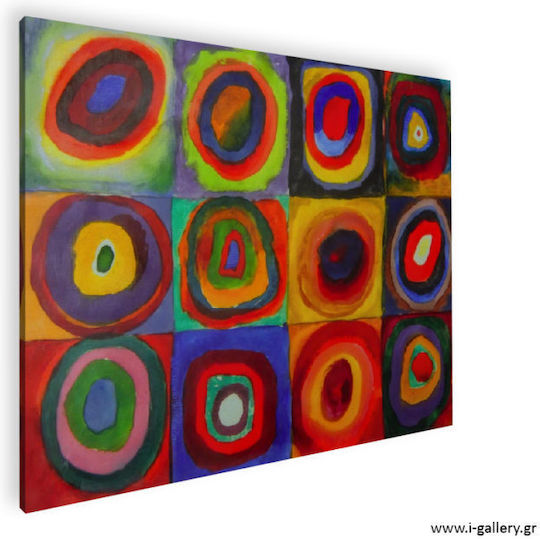 I-gallery Squares With Concentric Gemälde Kopie von Wassily Kandinsky auf Leinwand 100x70cm