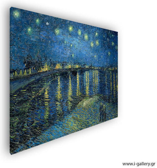 I-gallery Starry Night Over Πίνακας Αντίγραφο του Van Gogh σε Καμβά 70x50cm