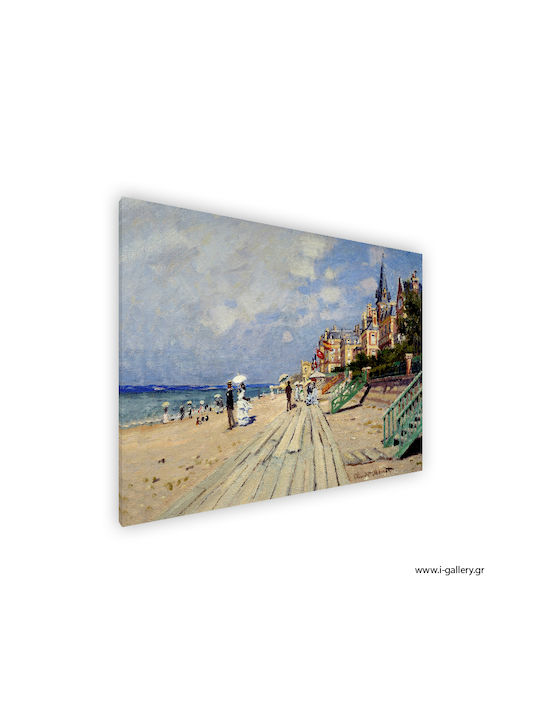 I-gallery Plage De Trouville Painting Copy of Monet on Canvas 70x50cm