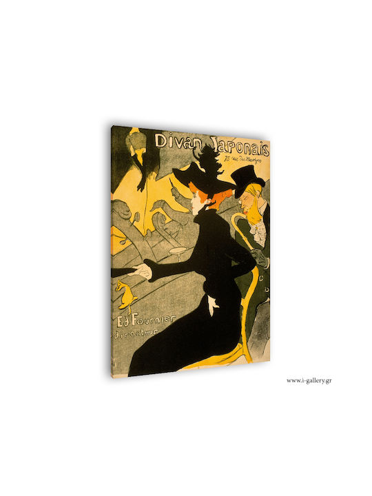 I-gallery Divan Japonais Henri Πίνακας Αντίγραφο του Toulouse Lautrec σε Καμβά 100x150cm