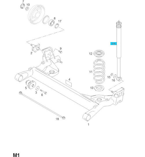 Opel Αμορτισέρ 1τμχ για Opel Agila
