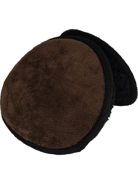 Unisex Earmuff Πλεκτό σε Καφέ χρώμα