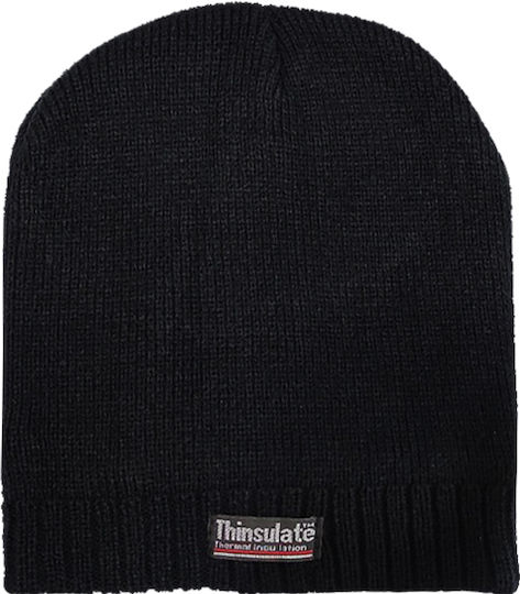 Beanie Unisex Beanie with Rib Knit in Black color