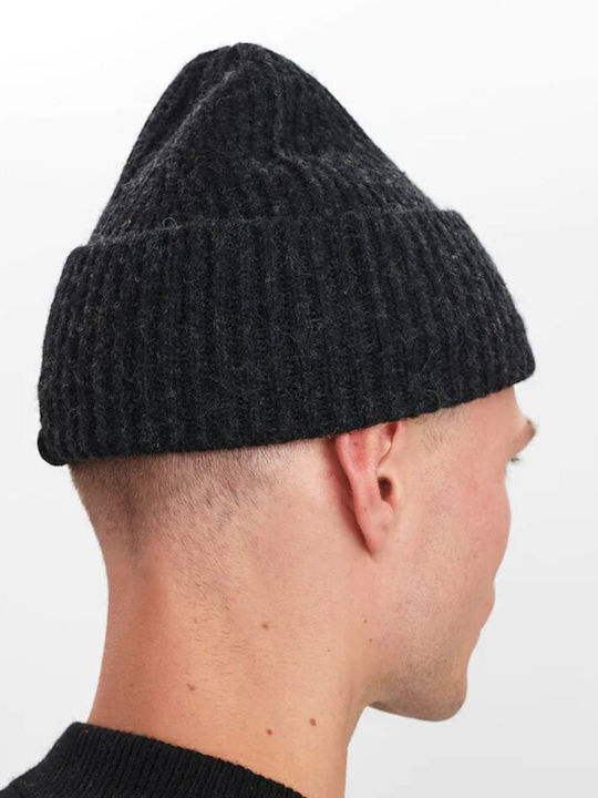 Anerkjendt Knitted Beanie Cap Black -CAVIAR