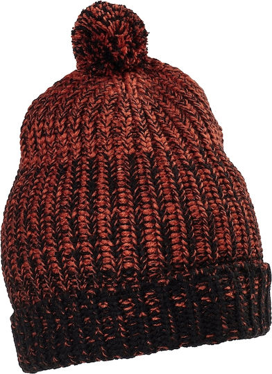 Heavy Knit Pom Pom Beanie Unisex Σκούφις με Rib Πλέξη σε Μαύρο χρώμα