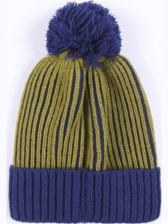Rick Morty Pom Pom Beanie Unisex Rib Knitting Beanie in Yellow