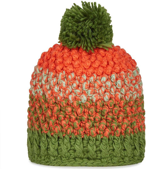 Terry Pom Pom Beanie Frauen Beanie Gestrickt in Orange Farbe