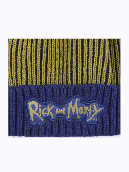 Rick Morty Pom Pom Beanie Unisex Rib Knitting Beanie in Yellow
