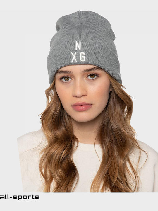 Beanie Unisex Σκούφος με Rib Πλέξη σε Γκρι χρώμα