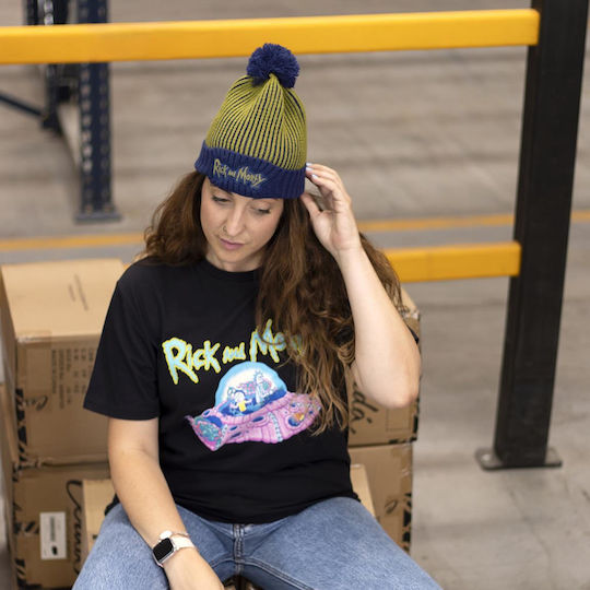 Rick Morty Pom Pom Beanie Unisex Căciulă Cu Tricotat Coastă În Culoare Galbenă
