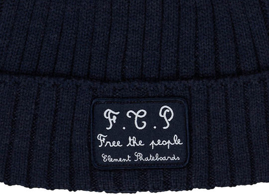 Beanie Ανδρικός Σκούφος με Rib Πλέξη σε Navy Μπλε χρώμα