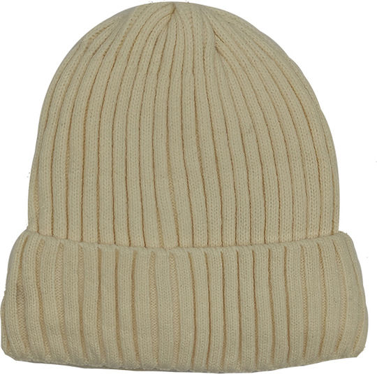 Beanie Γυναικείος Σκούφος Πλεκτός σε Μπεζ χρώμα