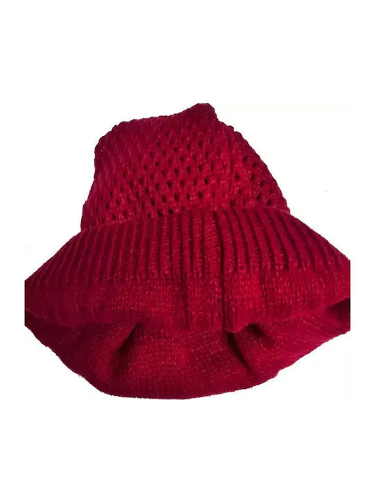 Knitted Beanie Cap Burgundy