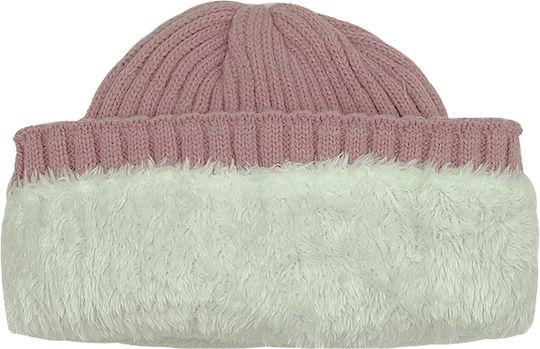 Beanie Γυναικείος Σκούφος Πλεκτός σε Ροζ χρώμα