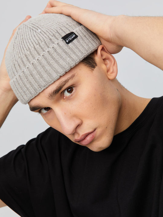 Aristoteli Bitsiani Ribbed Beanie Cap Gray