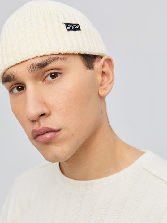 Beanie Ανδρικός Σκούφος με Rib Πλέξη σε Μπεζ χρώμα