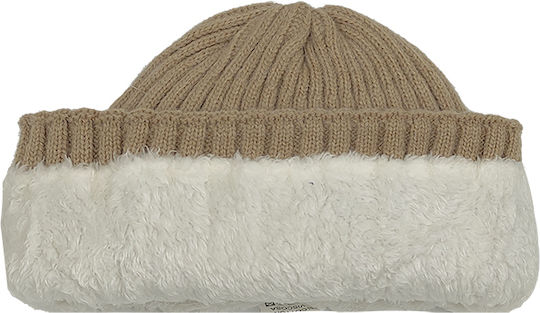 Beanie Unisex Σκούφος Πλεκτός σε Μπεζ χρώμα