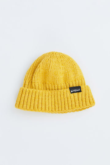 Ribbed Beanie Cap Yellow