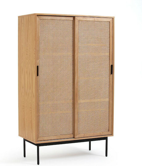 Waska Δίφυλλη Ντουλάπα Συρόμενη 109x55x180cm Φυσικό Waska Δίφυλλη Ντουλάπα Συρόμενη 109x55x180cm Φυσικό