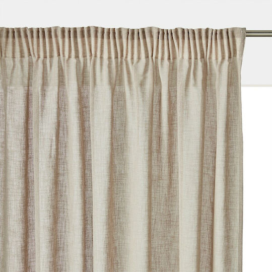 La Redoute Interieurs Κουρτίνα Παραθύρου με Τρέσα Μπεζ 250x140εκ.