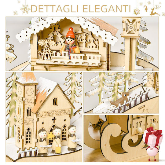 HomCom Advent Calendar Ξύλινο