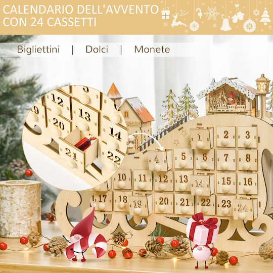 HomCom Advent Calendar Ξύλινο