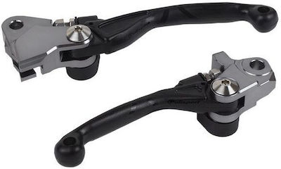 Polisport Set of Motorcycle Brake/Clutch Levers Flexible Black 8487200020