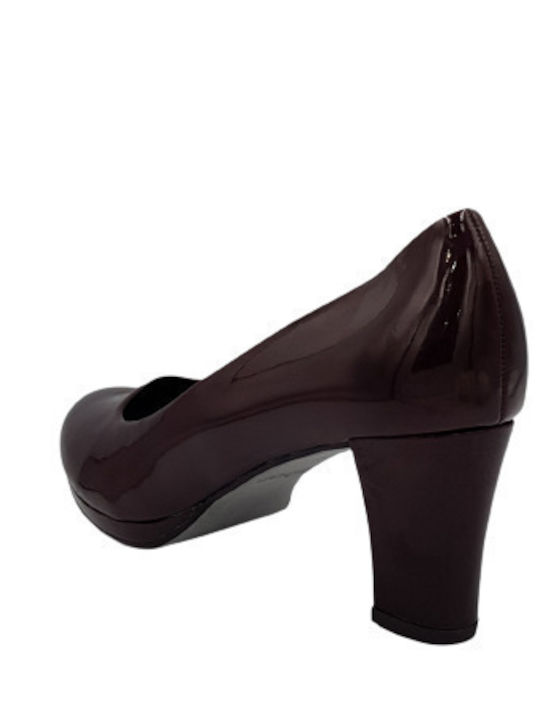 Pantofi cu toc Burgundy