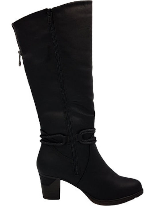 Rieker Leder Damenstiefel Schwarz