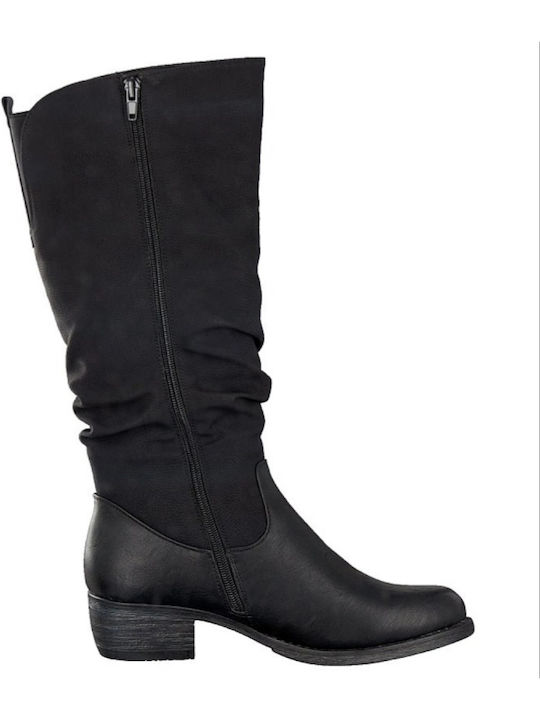 Rieker Leather Women's Boots with Zipper Black