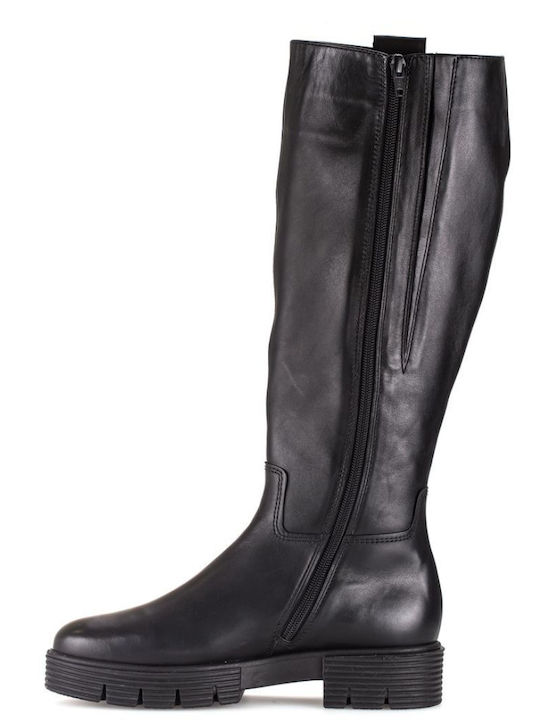 Leder Damenstiefel Schwarz