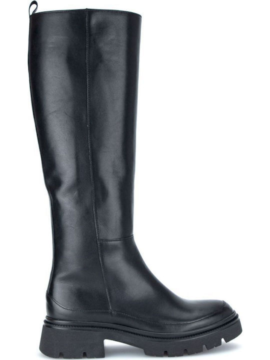 Leder Damenstiefel Schwarz