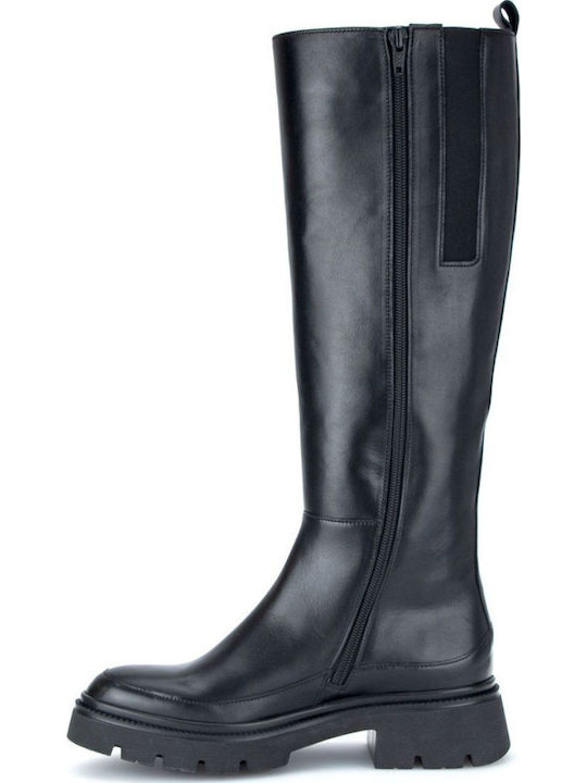Leder Damenstiefel Schwarz