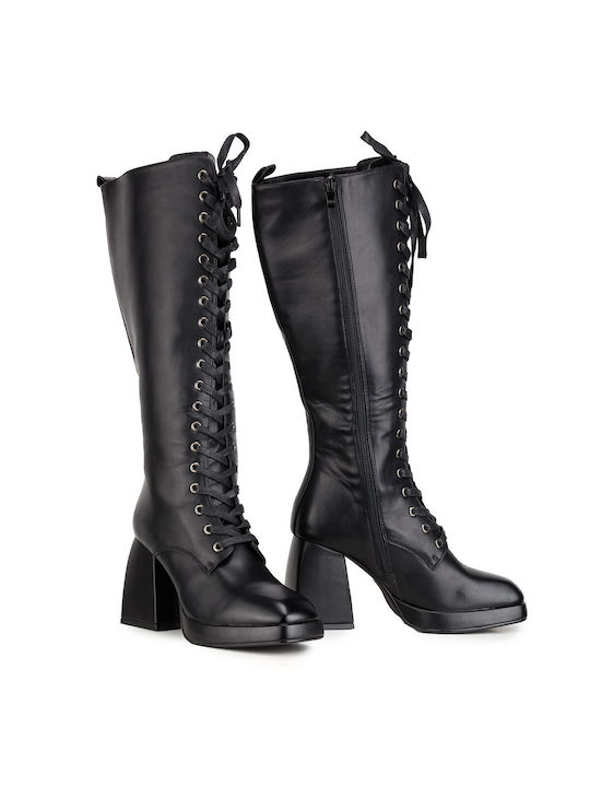 Yfantidis Women's Boots with Laces Black