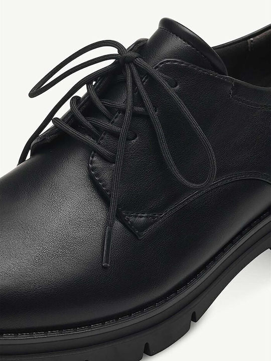 Women's Synthetic Leather Oxford Shoes Black
